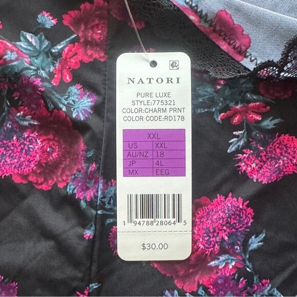 Natori Women's Pure Luxe Boyshorts Black Charm Print XXL New with Tags - Picture 3 of 4